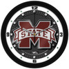 Mississippi State Bulldogs - Carbon Fiber Textured Team Wall Clock