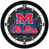 Mississippi Rebels - Ole Miss - Carbon Fiber Textured Team Wall Clock