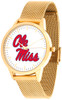 Mississippi Rebels - Ole Miss - Mesh Statement Watch - Gold Band