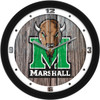 Marshall University Thundering Herd - Weathered Wood Team Wall Clock