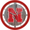 Nebraska Cornhuskers - Weathered Wood Team Wall Clock