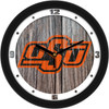 Oklahoma State Cowboys - Weathered Wood Team Wall Clock