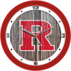 Rutgers Scarlet Knights - Weathered Wood Team Wall Clock