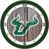 South Florida Bulls - Weathered Wood Team Wall Clock