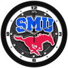 Southern Methodist University Mustangs - Carbon Fiber Textured Team Wall Clock