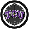 Texas Christian Horned Frogs - Carbon Fiber Textured Team Wall Clock