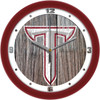 Troy Trojans - Weathered Wood Team Wall Clock