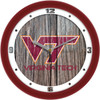 Virginia Tech Hokies - Weathered Wood Team Wall Clock