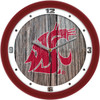 Washington State Cougars - Weathered Wood Team Wall Clock