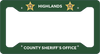 Highlands Sheriff LICENSE PLATE FRAME