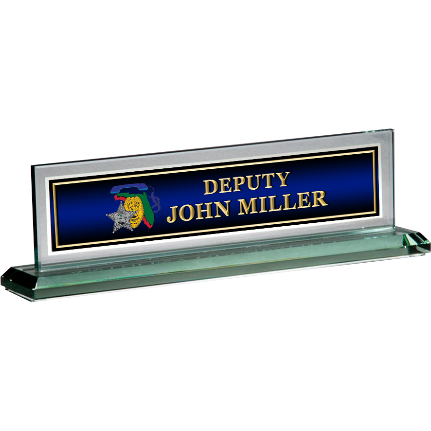 FAHN GLASS NAME PLATE • ChiefMart • CopBay • CopsAreCool