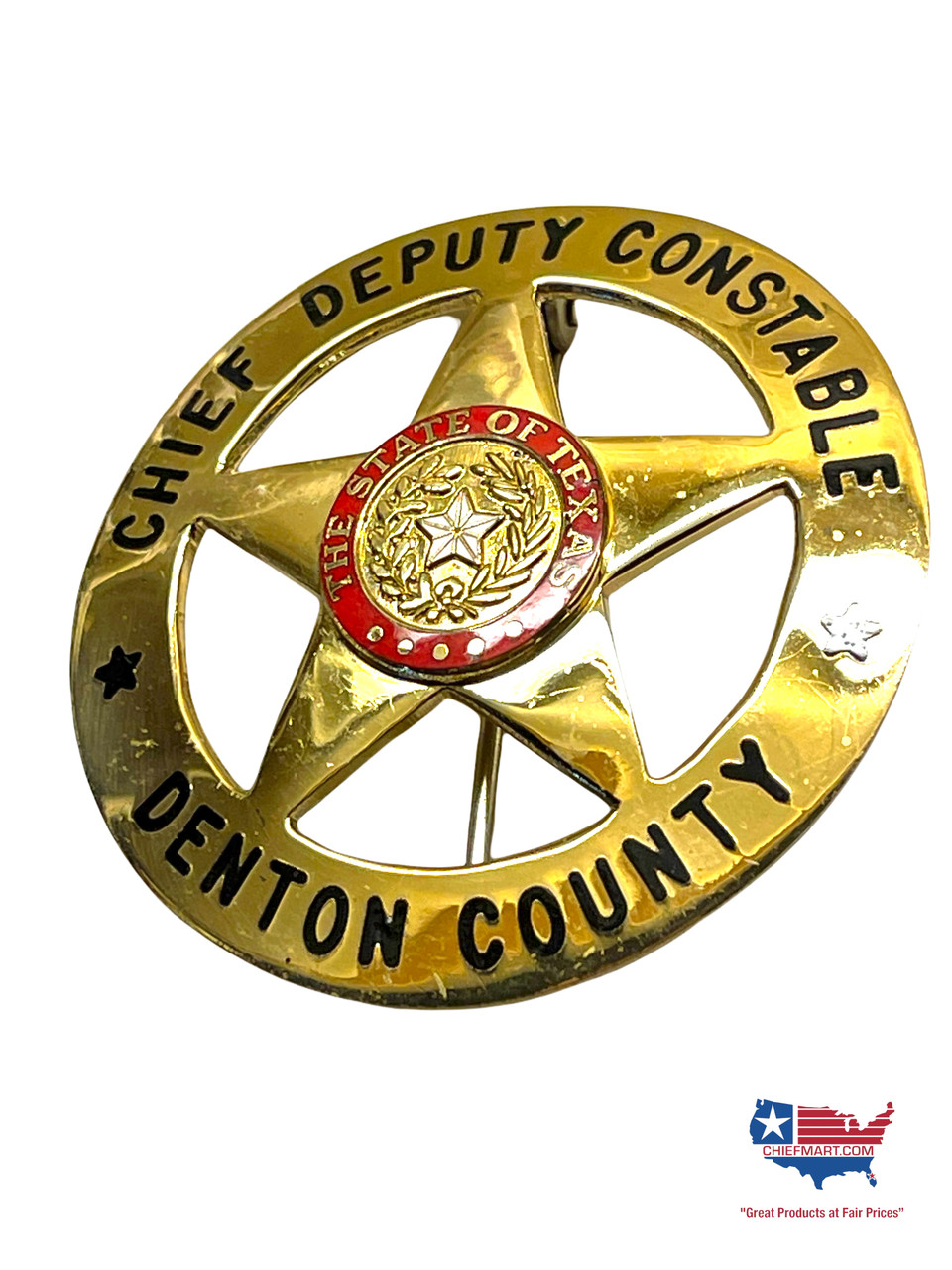 DENTON COUNTY CONSTABLE TX CHIEF DEPUTY STAR BADGE