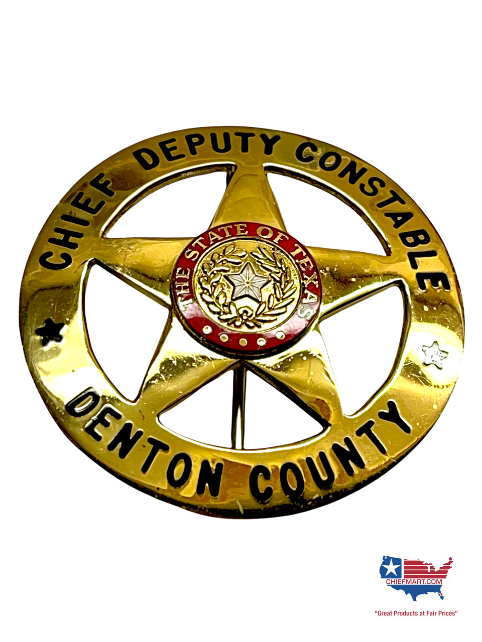 DENTON COUNTY CONSTABLE TX CHIEF DEPUTY STAR BADGE