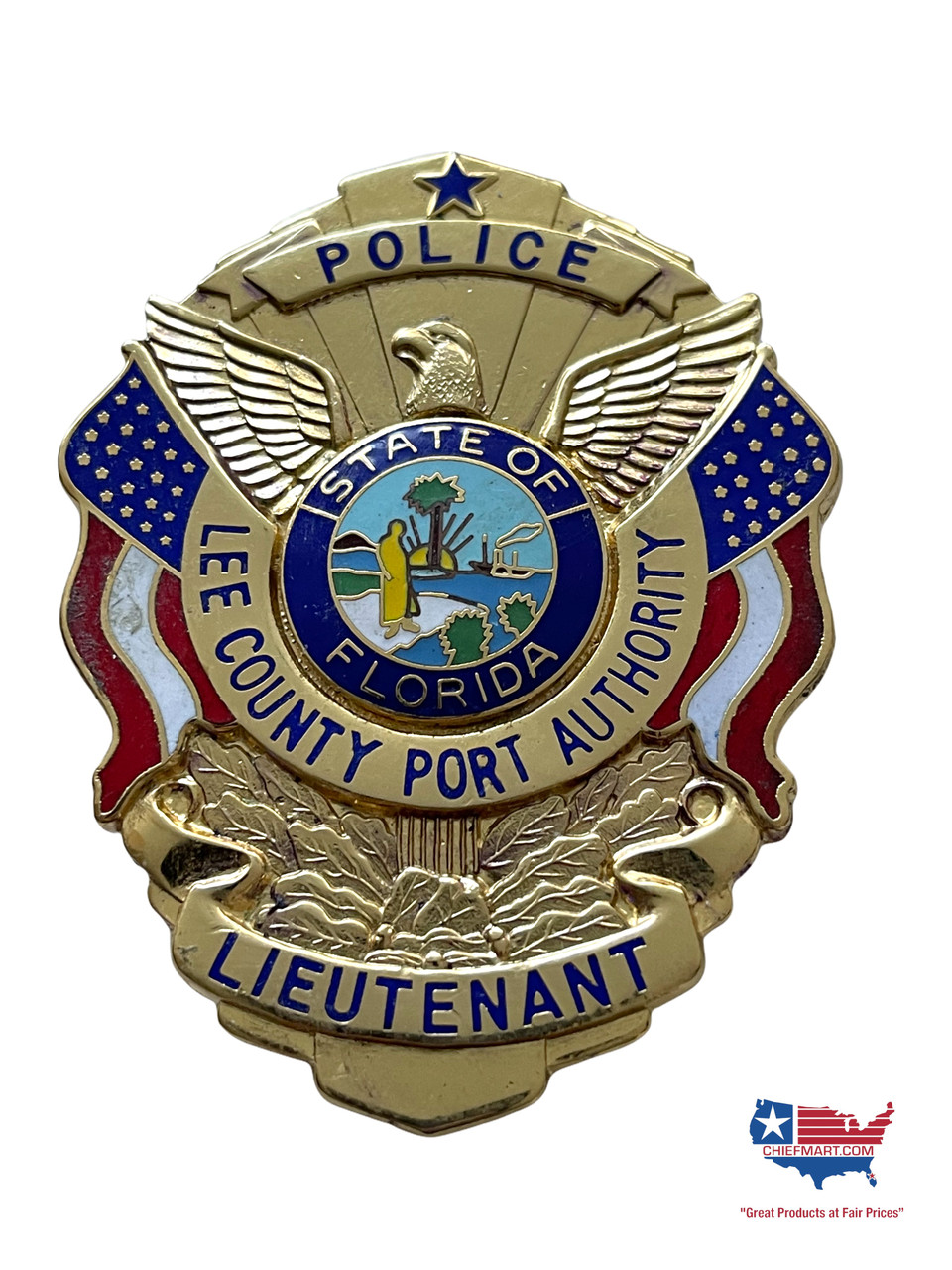 Lee County Port Authority Police Department LEE CTY PORT AUTHORITY POLICE FL LIEUTENANT BADGE