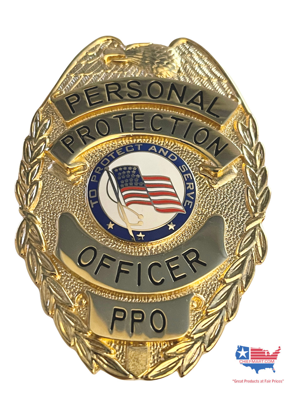 Deluxe Personal Protection Officer (PPO) Badge - Silver