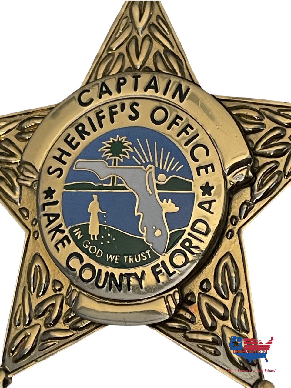 LAKE County Sheriff CAPTAIN Sheriff's STAR FLAT BADGE