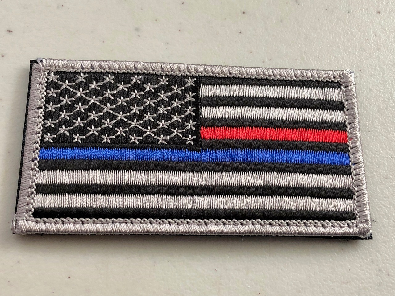 Rothco Thin Blue Line & Thin Red Line US Flag Patch- Hook Back