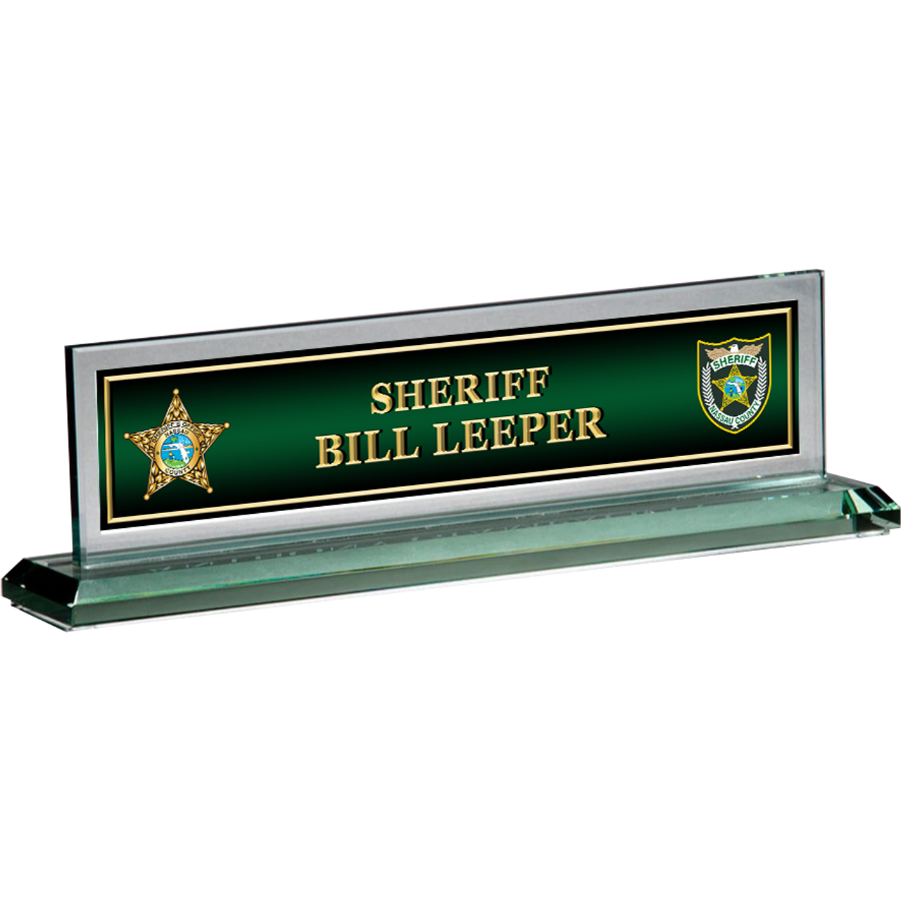 NASSAU GLASS NAME PLATE ChiefMart CopBay CopsAreCool nassau-glass-name-plate-chiefmart-copbay-copsarecool