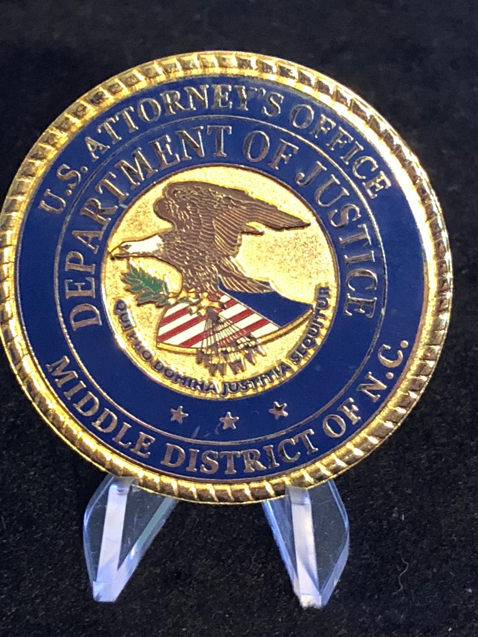 US ATTORNEY MIDDLE NC CHALLENGE COIN