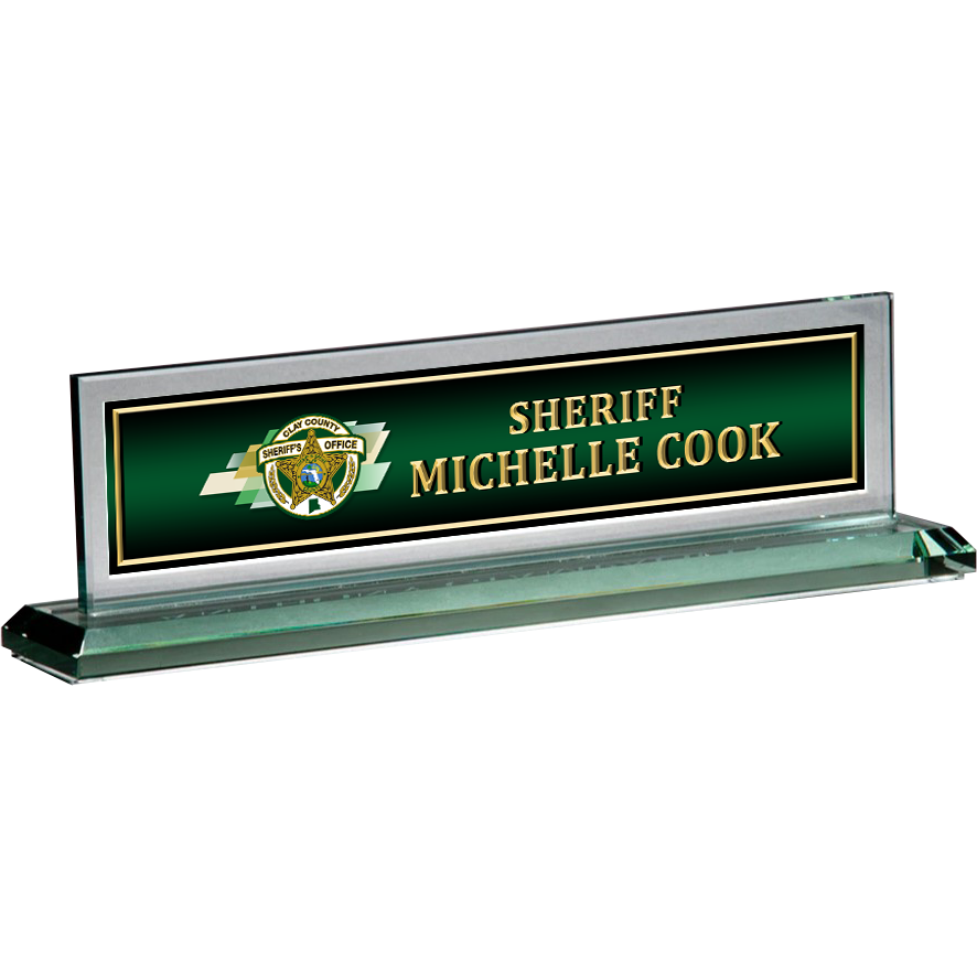 Clay Sheriff PIANO FINISH NAME PLATE • ChiefMart • CopBay • CopsAreCool