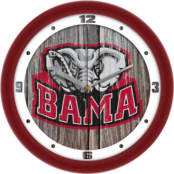 Alabama Crimson Tide - Weathered Wood Team Wall Clock