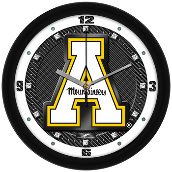 Appalachian State Mountaineers - Carbon Fiber Textured Team Wall Clock