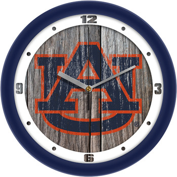 Auburn Tigers - Weathered Wood Team Wall Clock