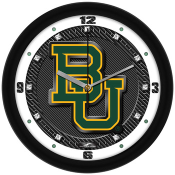 Baylor Bears - Carbon Fiber Textured Team Wall Clock