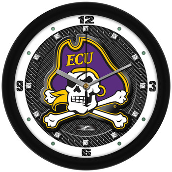 East Carolina Pirates - Carbon Fiber Textured Team Wall Clock