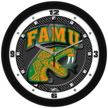 Florida A&M Rattlers - Carbon Fiber Textured Team Wall Clock