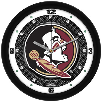 Florida State Seminoles - Carbon Fiber Textured Team Wall Clock