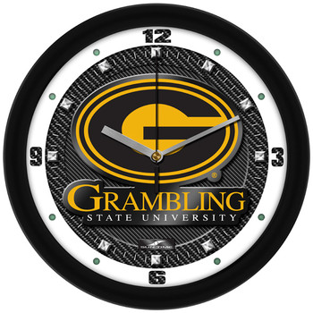 Grambling State University Tigers - Carbon Fiber Textured Team Wall Clock