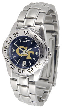 Ladies' Georgia Tech Yellow Jackets - Sport Steel AnoChrome Watch