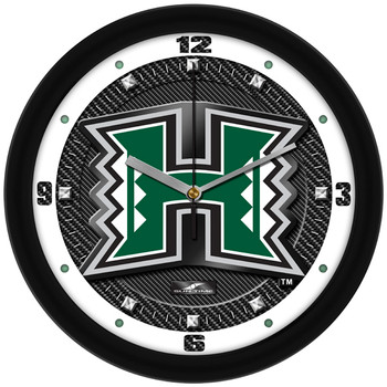 Hawaii Warriors - Carbon Fiber Textured Team Wall Clock