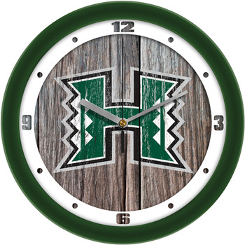 Hawaii Warriors - Weathered Wood Team Wall Clock