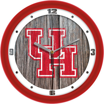 Houston Cougars - Weathered Wood Team Wall Clock