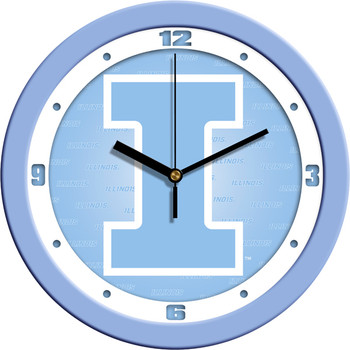 Illinois Fighting Illini - Baby Blue Team Wall Clock