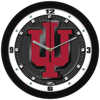 Indiana Hoosiers - Carbon Fiber Textured Team Wall Clock