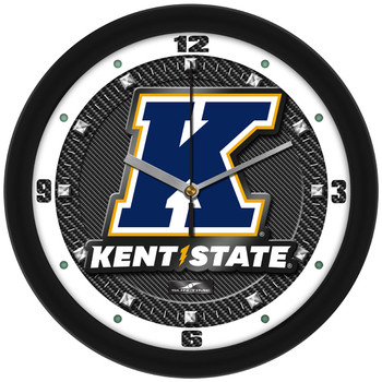 Kent State Golden Flashes - Carbon Fiber Textured Team Wall Clock