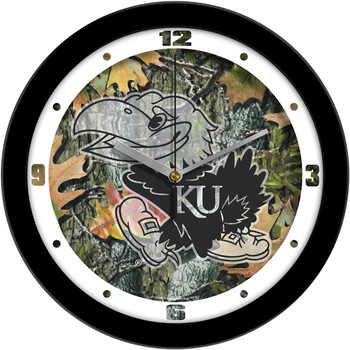 Kansas Jayhawk - Camo Team Wall Clock