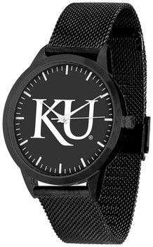 Kansas Jayhawk - Mesh Statement Watch - Black Band - Black Dial