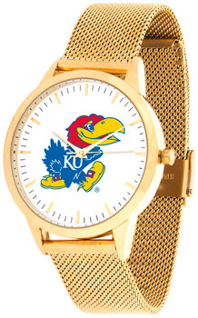 Kansas Jayhawk - Mesh Statement Watch - Gold Band