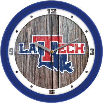 Louisiana Tech Bulldogs - Weathered Wood Team Wall Clock