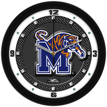 Memphis Tigers - Carbon Fiber Textured Team Wall Clock