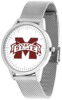 Mississippi State Bulldogs - Mesh Statement Watch - Silver Band