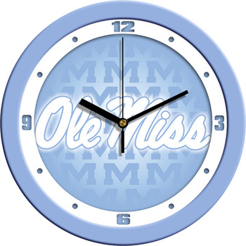 Mississippi Rebels - Ole Miss - Baby Blue Team Wall Clock