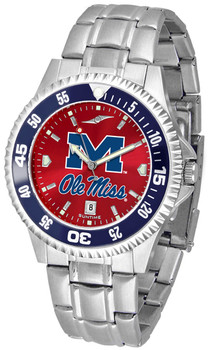 Men's Mississippi Rebels - Ole Miss - Competitor Steel AnoChrome - Color Bezel Watch