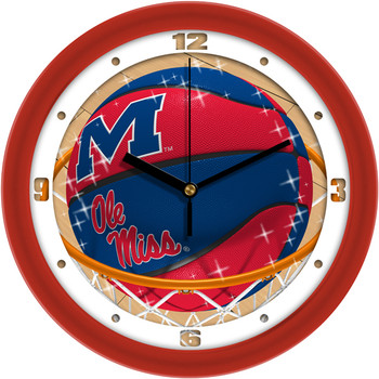 Mississippi Rebels - Ole Miss - Slam Dunk Team Wall Clock