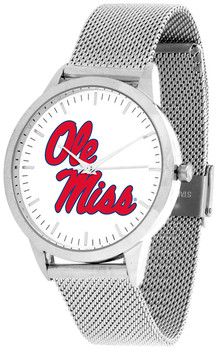 Mississippi Rebels - Ole Miss - Mesh Statement Watch - Silver Band