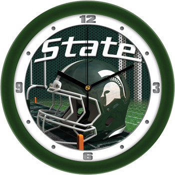 Michigan State Spartans - Football Helmet Team Wall Clock